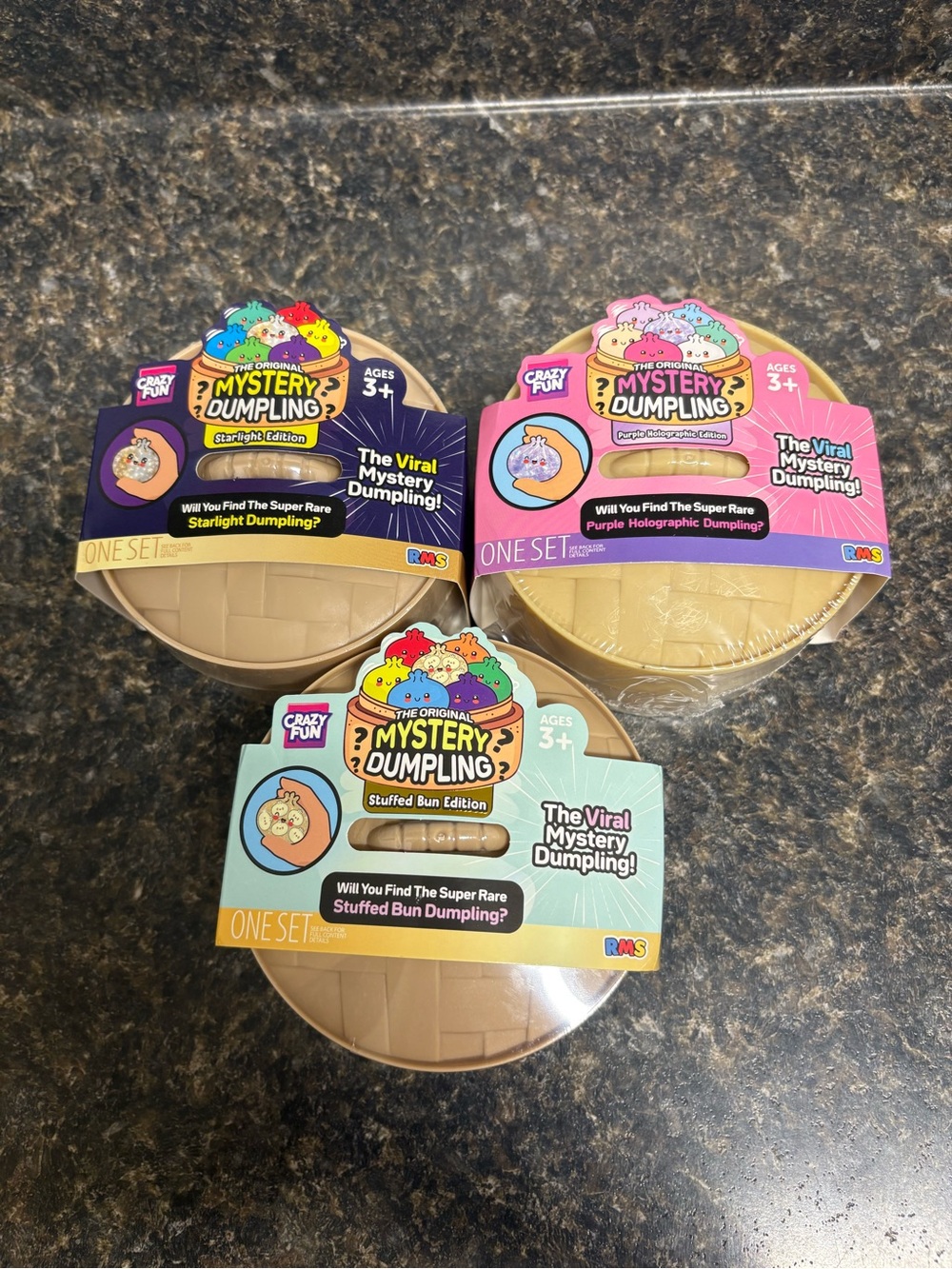 RMS Mystery Dumpling Surprise Lot. Starlight, Purple Holographic, Stuffed Bun